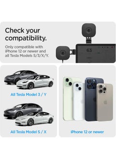 Spigen OneTap Pro 3 for Tesla Model 3 / Y/S/X (Screen Mount) Wireless Car Charger MagSafe Compatible iPhone 15/14 / 13/12 Series  - Image 2