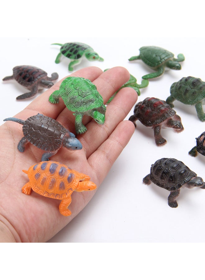 Mini Animal Model Set Simulation Snake Frog Turtle Caterpillar Crab Goldfish Ornaments Children's Toys-Color:12 Dinosaurs (painted)  - Image 4