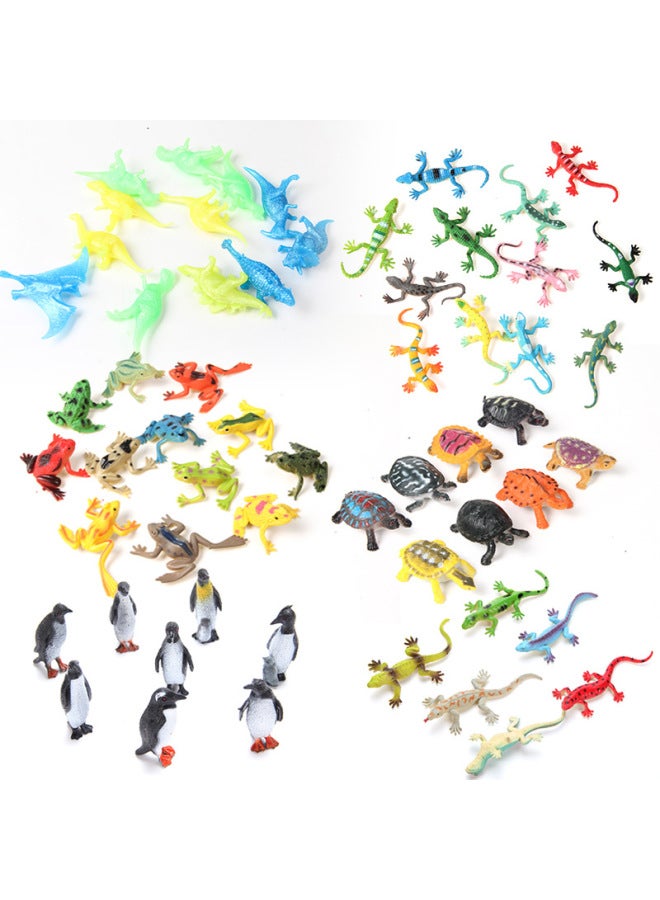 Mini Animal Model Set Simulation Snake Frog Turtle Caterpillar Crab Goldfish Ornaments Children's Toys-Color:12 Dinosaurs (painted)  - Image 3
