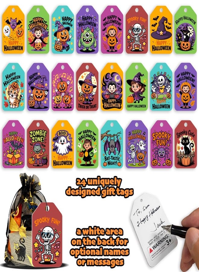 VKTEN 24 Pack Halloween Party Favors for Kids-Prefilled Mesh Treat Bags with Toys, Gift Tags & Twine-Trick or Treat Goodie Bag Fillers, Classroom Prizes & Exchange Gifts - Image 5