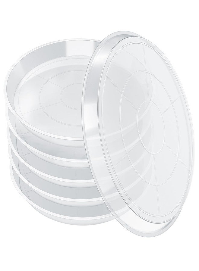 FUIJOL 6 Pack Clear Plant Suacer 3 4 6 8 10 12 14 16 18 20 Inch, Durable Plant Drip Trays Saucers for Pots, No Holes Water Catcher Trays for Indoor Outdoor Planter, Sturdy Base Plate (Clear, 3"-6Pack) - Image 1