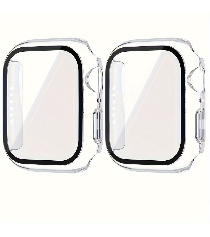 2 Pack Transparent Watch Case Tempered Glass Screen Protector Compatible Apple Watch 4 5 6 40mm - Image 1