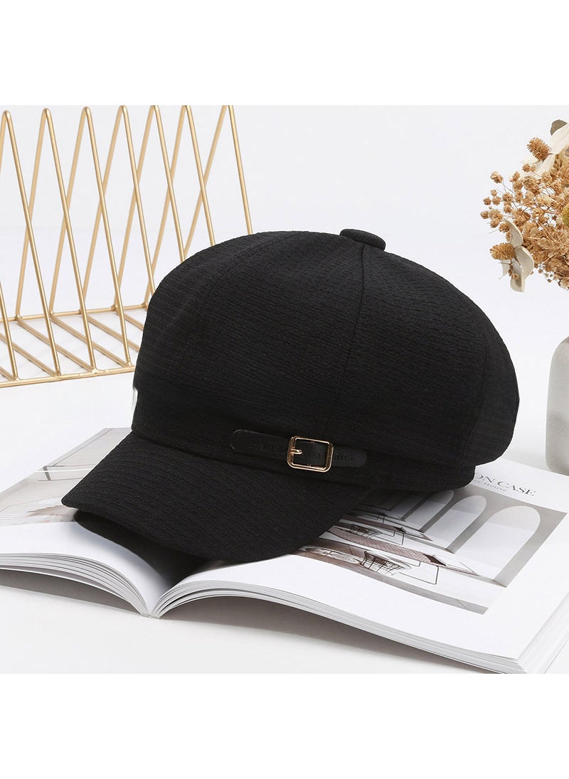 Generic - Korean Style Waffle Beret Fashionable Vintage Octagonal Hat Khakis - Image 1