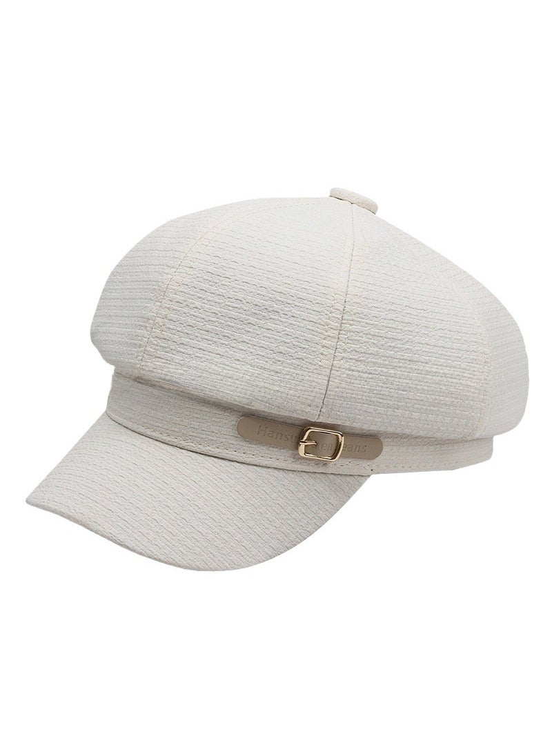 Generic - Korean Style Waffle Beret Fashionable Vintage Octagonal Hat Khakis - Image 1