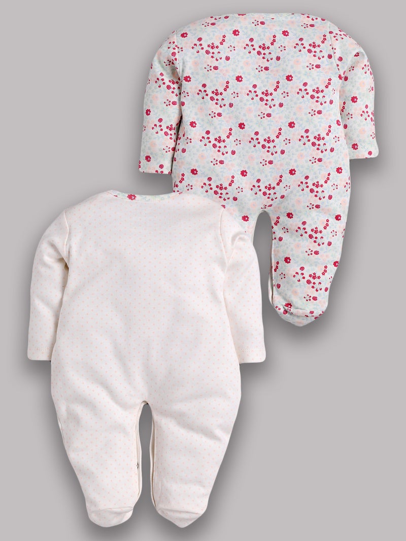 Baby Go Baby Romper 100% Cotton Rompers for New Born Baby|Sleepsuits for Baby Boys & Girls |Onesies| Infant Clothes|PEACH| 0-3M| 3-6M| 6-9M| Pack of 2 - Image 2