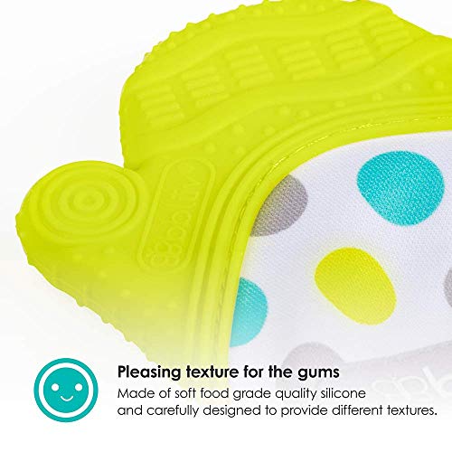bblÃ¼v Bblüv - Glüv - Original Silicone Baby Teething Mitten with Opposable Thumb, Self Soothing Teether Toy, Includes a Storage Bag (Aqua) - Image 4