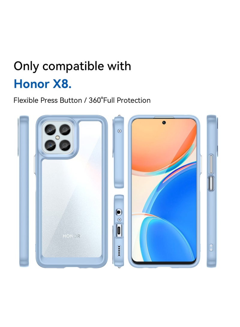 حافظة هاتف لهاتف Honor X8 باللون الأزرق الفاتح