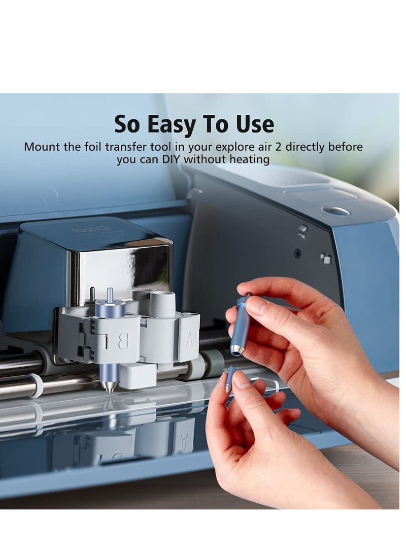 Excefore 3 in 1 Foil Transfer Kit, Foil Transfer Tool Replacement, Suitable for Maker /3, Explore, Explore One & Explore Air 2/3, Including Fine, Medium, Bold Blades (Blue) - Image 2