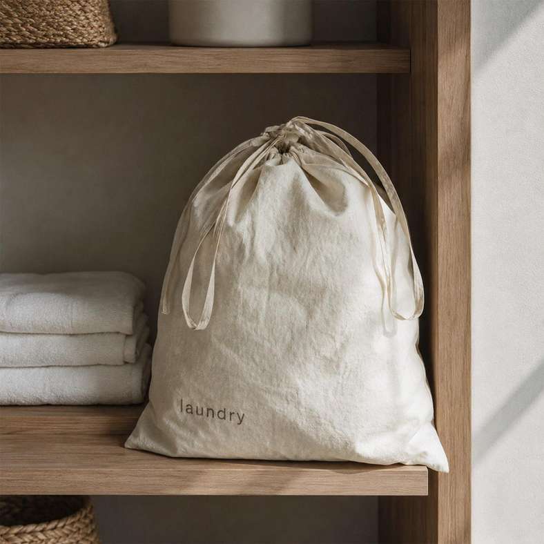 Pan Home Rikit Laundry Pouch with Drawstring 33x40cm - Natural - 261PSF9900144 - Image 1