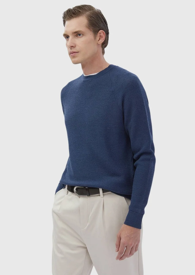 Ramsey Dark Indigo Knitwear Sweatshirt