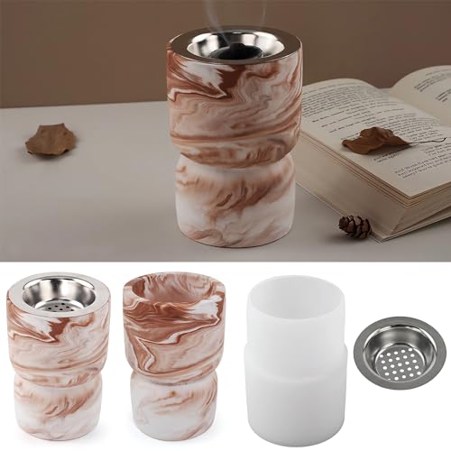 XMOX High Cup Candle Jar Silicone Molds Incense Burners Mug Silicone Mold for Resin, Flower Pot Vase Concrete, Cement Aromatherapy Jar, Modern Geometric Silicone Mold for DIY Plaster Cast Cement Mould - Image 4