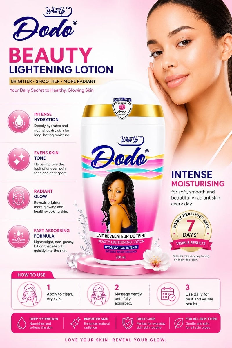 DODO Intense Moisturization Beauty Lightening Lotion  250ml - Image 2