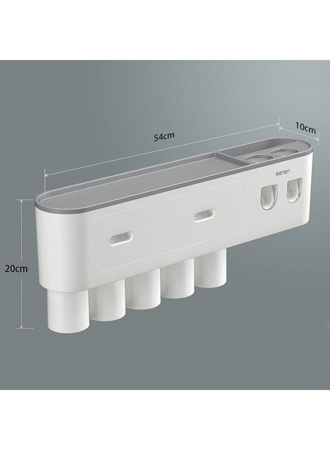 Wall Mounted Toothbrush Holder With Toothpaste Squeezer - Image 2