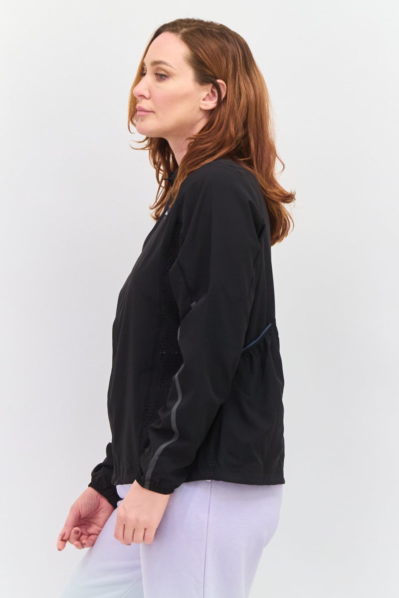 PUMA جاكيت تدريب طويل الأكمام للنساء، رياضي، أسود - Image 2