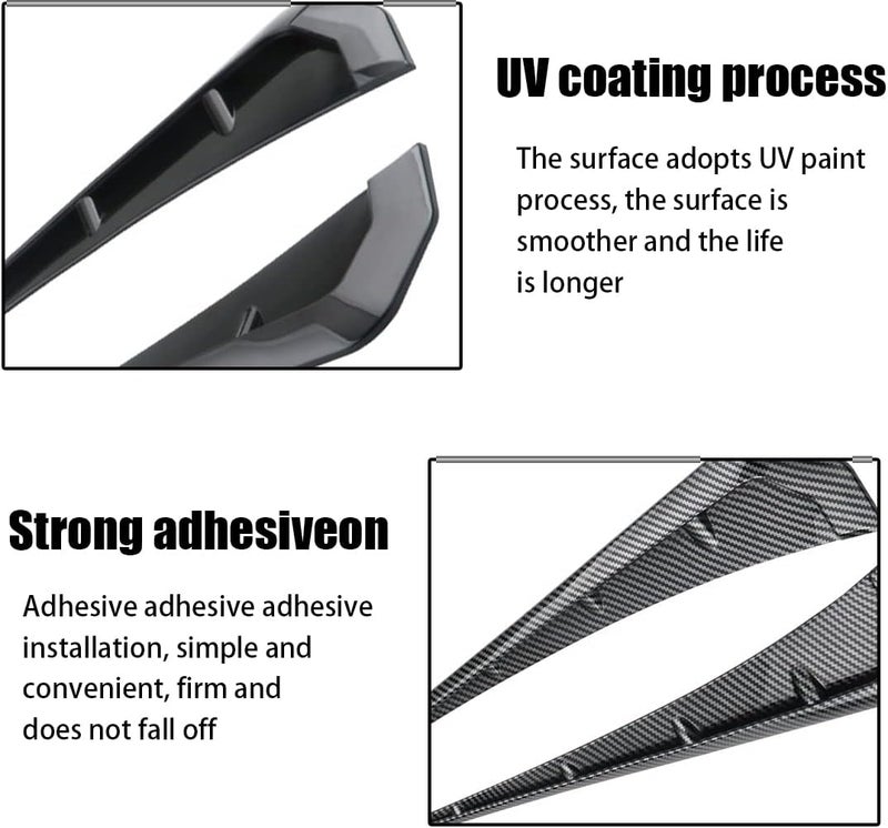 JNNJ 2PCS Car Fender Side Vents, Carbon Fiber Spoiler Body Decoration Cover, PET Fender Decorative Sticker Trim, Air Flow Intake Hole Grille, Auto Exterior Accessories for Most Cars(Black) - Image 4