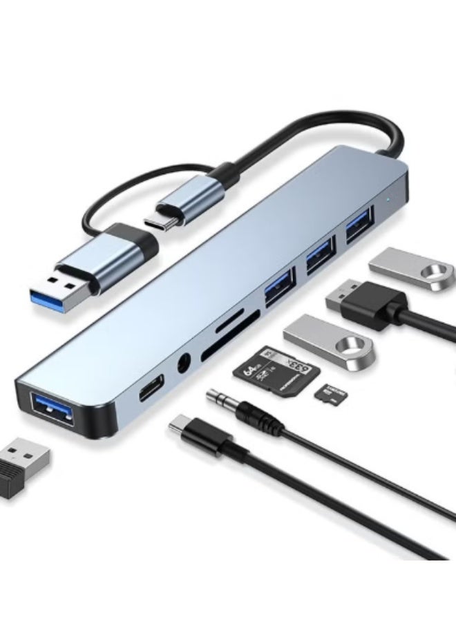 MUMO USB C Hub USB Splitter,8 in 1 USB Extender,Multiport USB Splitter Adapter,Expansion Dock,Adapter USB Hub,Data Transfer Ports,Charging Port for iPad Pro/Laptop/Phones, Flash Drive, Hdd, Console, Printer, Camera,Keyborad, Mouse - Image 2