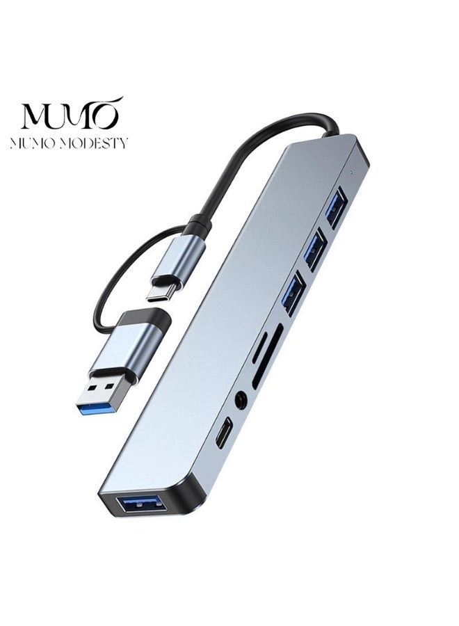 MUMO USB C Hub USB Splitter,8 in 1 USB Extender,Multiport USB Splitter Adapter,Expansion Dock,Adapter USB Hub,Data Transfer Ports,Charging Port for iPad Pro/Laptop/Phones, Flash Drive, Hdd, Console, Printer, Camera,Keyborad, Mouse - Image 1