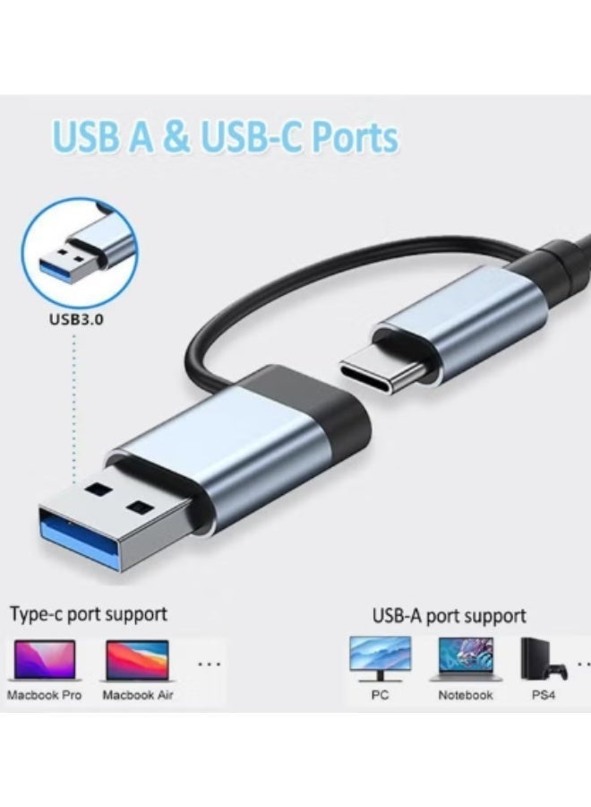 معجب موزع USB-C (8 في 1) متعدد المنافذ، قاعدة توسيع ومحول USB، يضم منافذ لنقل البيانات ومنفذ شحن، متوافق مع أجهزة iPad Pro وأجهزة الكمبيوتر المحمولة والهواتف. - Image 3