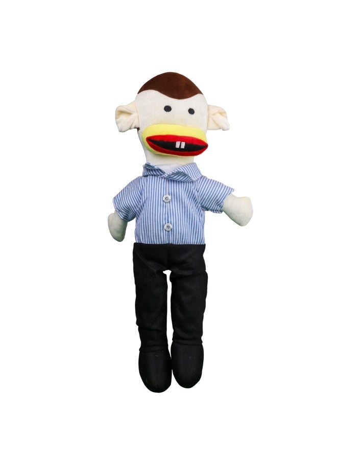 دمية بوجي القطيفة مع ملابس زرقاء و بنطلون اسود مقاس 3 - 11048