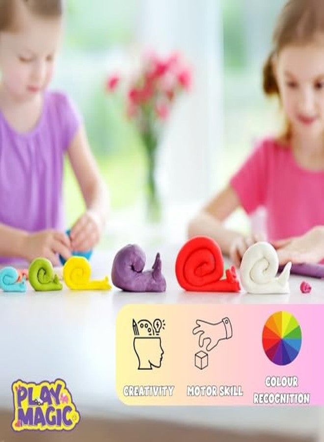 PlayMagic Animal Themed Dough with 2 in 1 Moulding Lid - Pack of 12 Tubs 25gm Each | Soft Water Based | Non-Toxic | Kids 3 Years+ | Art & Craft Activity | Birthday & Return Gifts | Made in India - Image 4