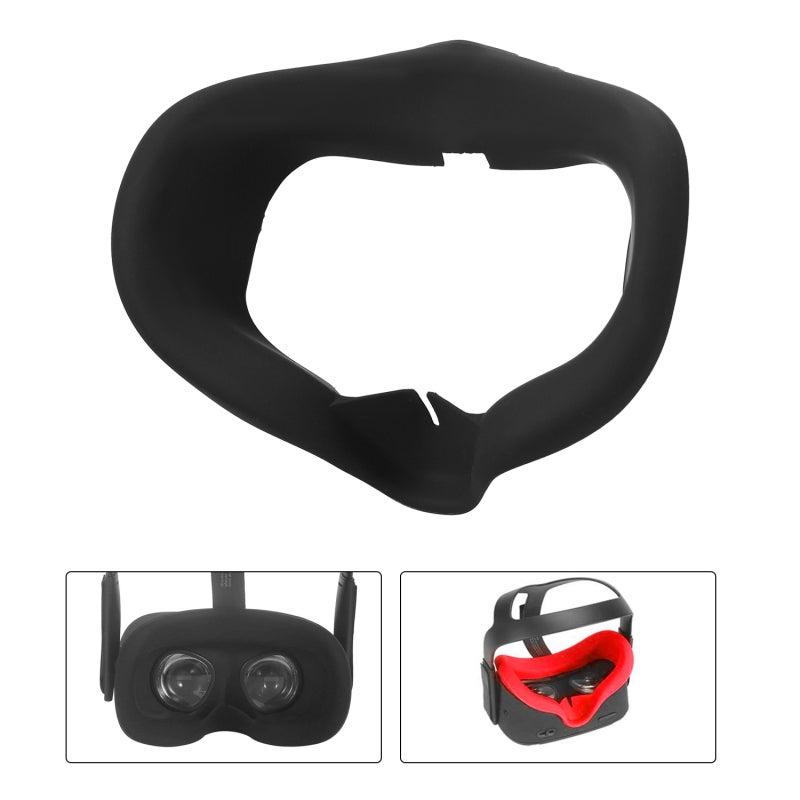 غطاء الوجه من السيليكون لقناع Oculus Quest VR، وسادة وجه مقاومة للعرق ومانعة للضوء، قابلة للغسل لسماعة الواقع الافتراضي - Image 5