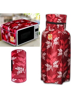 KANUSHI KANUSHI Industries Washable Cotton 1 Piece Lpg Gas Cylinder Cover1 Pc Microwave Cover1 Pc Handle Cover CYLMicro1HandleMaroonSmallLEVS  - Image 1