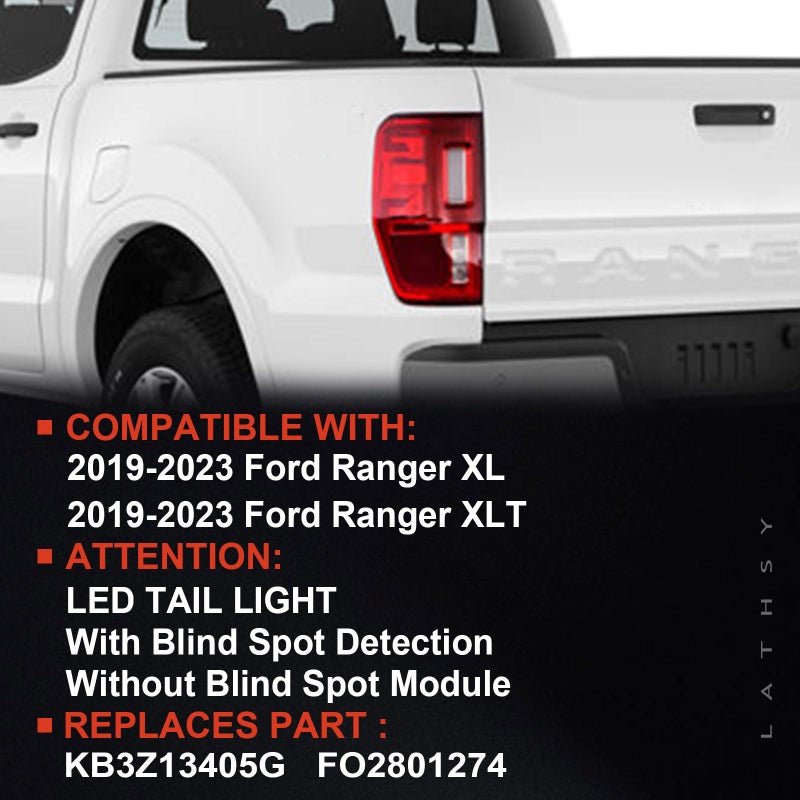 Lathsy LED Tail Light w/Blind Spot Compatible With 2019-2023 Ranger Left Driver Side Taillight Replace Part Number KB3Z13405G (Module NOT Included) - Image 2