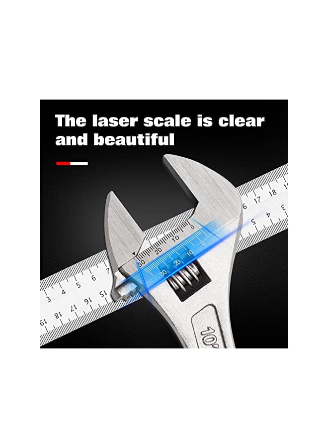 WISEUP Professional Adjustable Wrench 12 Inch Cr-V Forged Industrial Grade Hand Tools Wrench Set With Anti-Slip Grip Large Adjustable Wrenches - Image 2