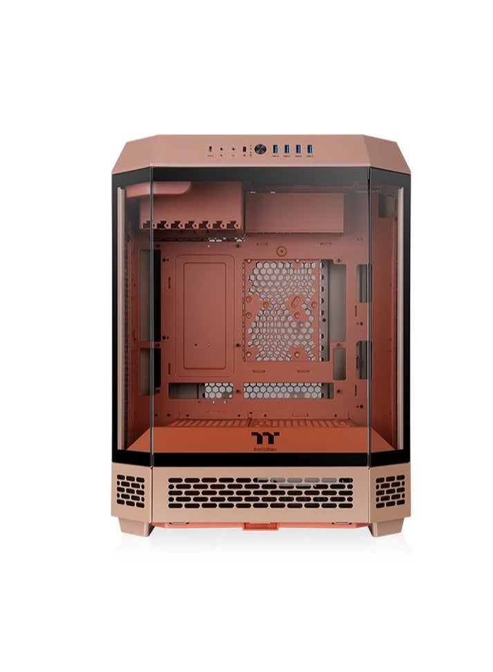 Thermaltake The Tower 600 Gravel Sand Mid Tower ATX PC Case, Vertical Octagonal Design, 3× Tempered Glass Panels, 420mm AIO Support, Up to 13× 120mm / 9× 140mm Fans, Hidden-Connector Motherboard Support | CA-1Z1-00MGWN-00 Gravel Sand - Image 2