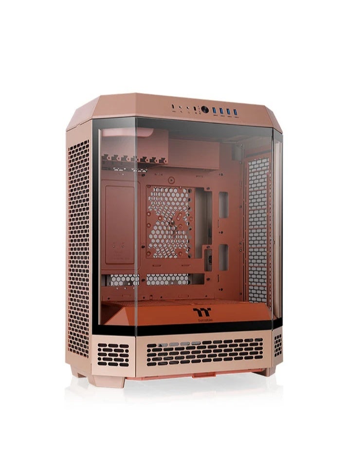 Thermaltake The Tower 600 Gravel Sand Mid Tower ATX PC Case, Vertical Octagonal Design, 3× Tempered Glass Panels, 420mm AIO Support, Up to 13× 120mm / 9× 140mm Fans, Hidden-Connector Motherboard Support | CA-1Z1-00MGWN-00 Gravel Sand - Image 3
