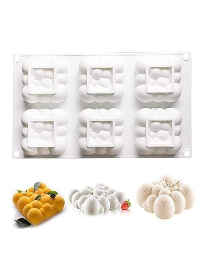 XiuWoo Cube Silicone Mold for Baking Chocolate Cake White 295 x 175mm - Image 1