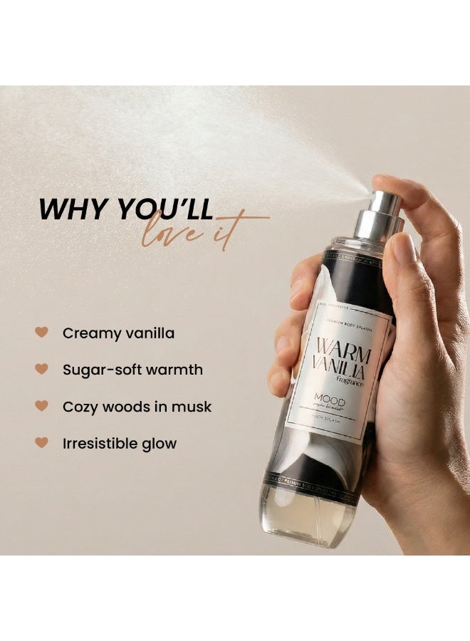 MOOD Warm Vanilla Body Splash 220ML - Image 3