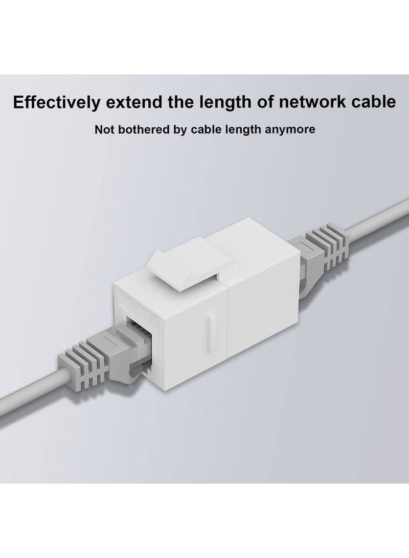 Excefore RJ45 Cat6 for Keystone Coupler 25-Pack, Female to Female Cat6 Keystone Jack, UTP Keystone Coupler Insert, Keystone Jack, White - Image 4
