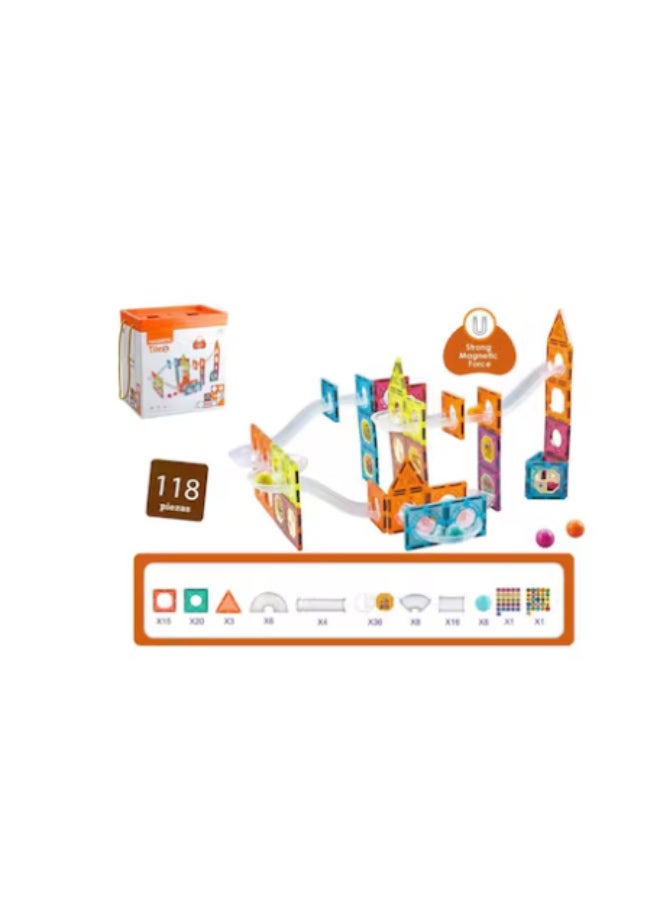 Magnetic Tiles Building Blocks with 118 Pcs Accessories CH1136