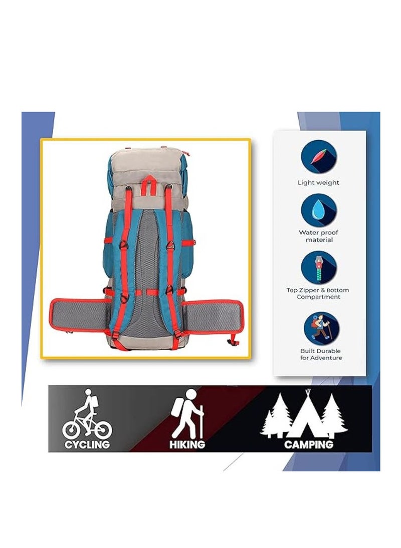 Hyper Adam TRAVEL BACKPACK FOR OUTDOOR SPORT HIKING TREKKING BAG CAMPING RUCKSACK - 65 L (BLUE-SHADE MAY VARY) - Image 4