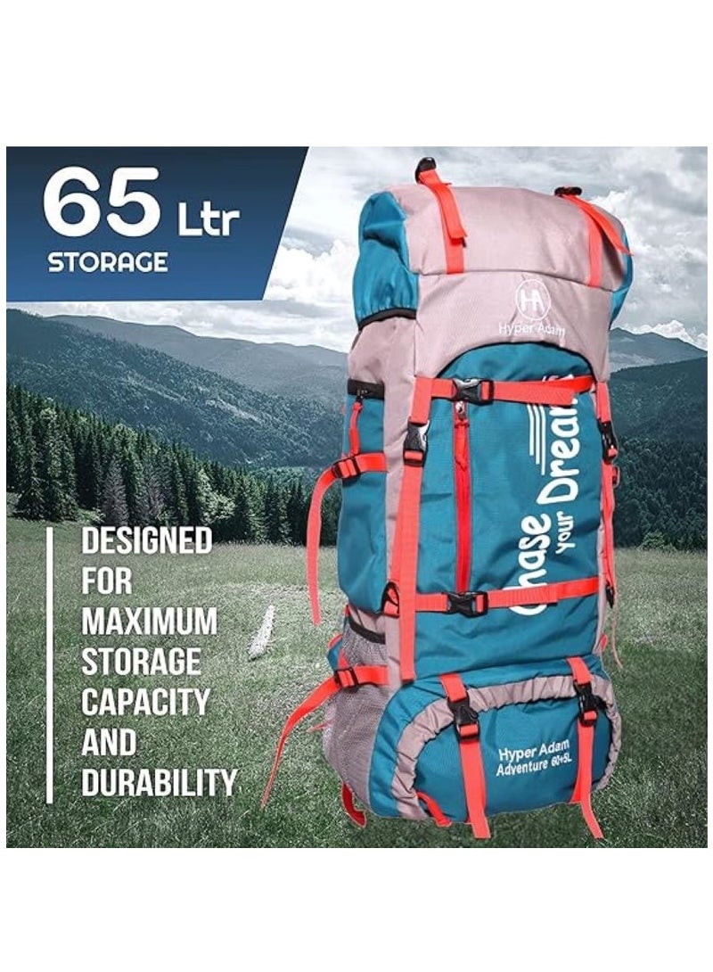 Hyper Adam TRAVEL BACKPACK FOR OUTDOOR SPORT HIKING TREKKING BAG CAMPING RUCKSACK - 65 L (BLUE-SHADE MAY VARY) - Image 5