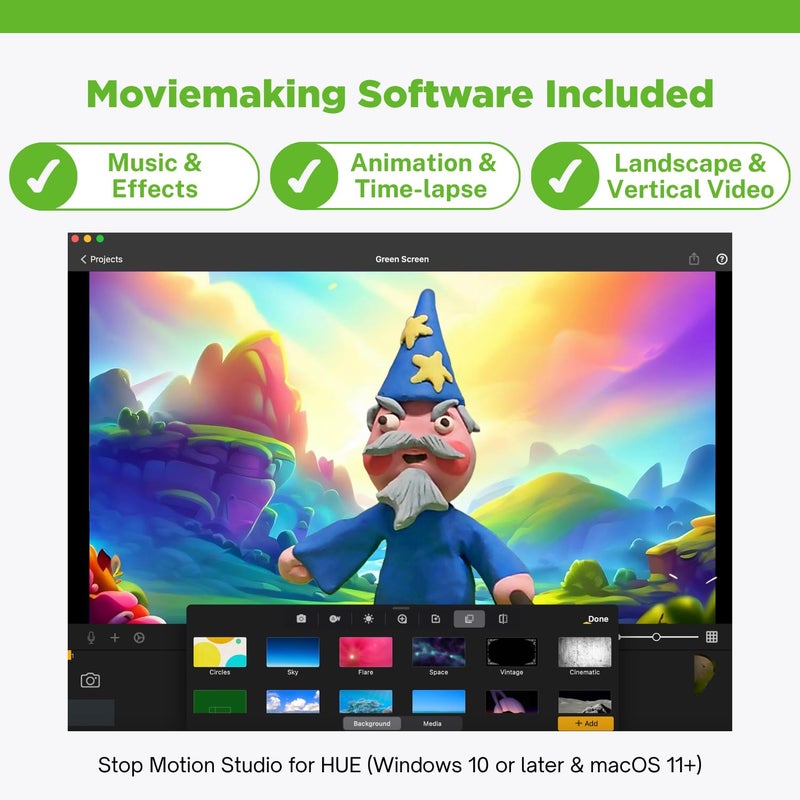 HUE Animation Studio: Complete Stop Motion Kit (Camera, Software, Book) for Windows/macOS (Blue) with Carry Case - Image 3
