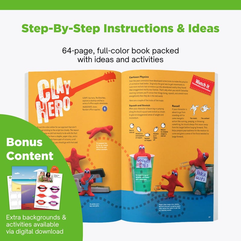 HUE Animation Studio: Complete Stop Motion Kit (Camera, Software, Book) for Windows/macOS (Blue) with Carry Case - Image 4