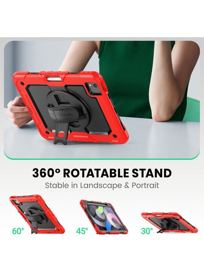 SEYMAC iPad 10.9 Case iPad Air 4th Generation Case iPad Air 4 Case with Pencil Holder, Heavy Duty Rugged Protection Sturdy Shock Case [Rotatable Hand Strap] Screen Protector for iPad Pro 11,Black/Red - Image 4