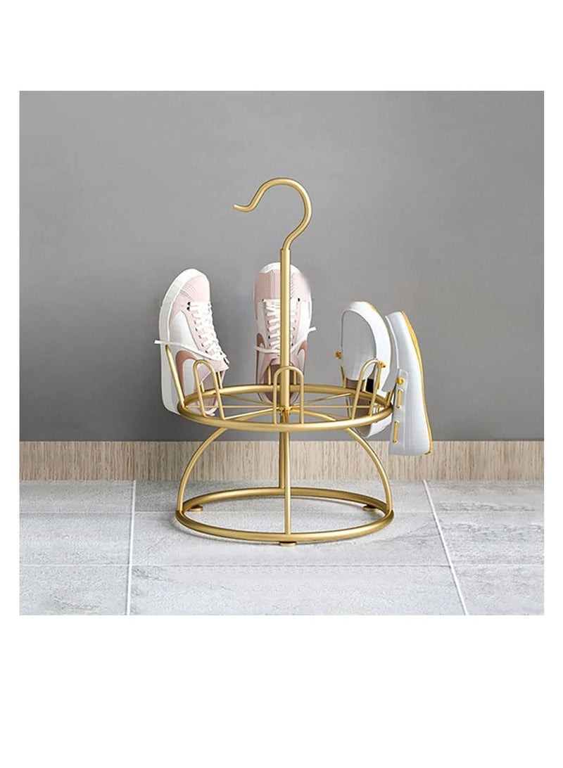 Shoe Drying Rack Dry Shoe Rack Organizer Hanger Outdoor Balcony Hanging Shoe Rack Rotating Iron Slipper Rack Floor-to-ceiling Multi-layer Sandal Shelf Drying Shoe Artifact - Image 1