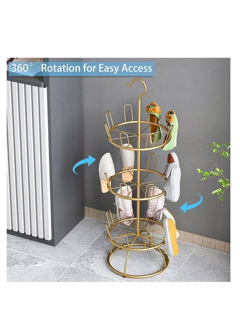 Shoe Drying Rack Dry Shoe Rack Organizer Hanger Outdoor Balcony Hanging Shoe Rack Rotating Iron Slipper Rack Floor-to-ceiling Multi-layer Sandal Shelf Drying Shoe Artifact - Image 5