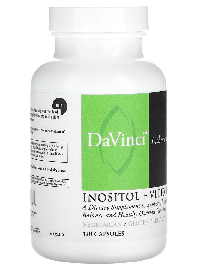 DaVinci Laboratories Inositol + Vitex Plus  120 Capsules - Image 2