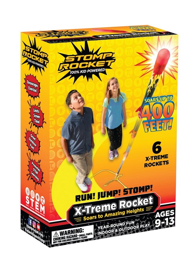Stomp Rocket Super High-Performance X-Treme Rocket Launcher for Kids Soars Up to 400 Feet - 6 Rockets - Fun Outdoor Toys for Boys & Girls - STEM Foam Blaster - Ages 9 and Up - Image 1