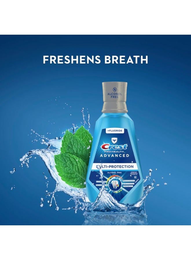 Crest Pro-Health Advanced Mouthwash, Alcohol Free, Multi-Protection, Fresh Mint, 1 L (33.8 fl oz), Pack of 2, Blue - Image 4