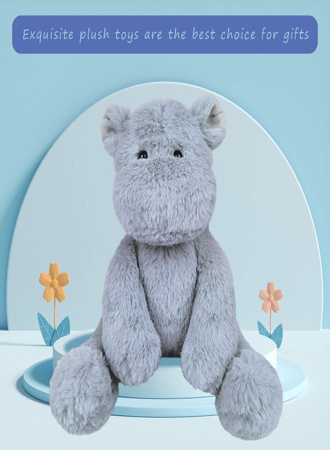 Doindute Gray Plush Hippo Stuffed Animal Toy, Soft Cuddly Plushie Hugger Toy for Boys & Girls, Gifts for Kids or Girlfriend, 8.5 Inches - Image 5