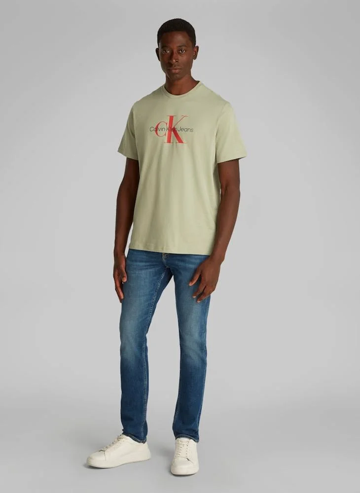 كالفن كلاين جينز Logo Print Crew Neck T-Shirt