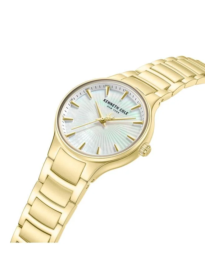 كينيث كول نيو يورك ساعة مونرو نسائية بسوار ستانلس ستيل وميناء من عرق اللؤلؤ -  مم