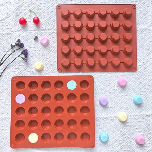 SHOAIB Mini Muffin and Cupcake Mould 30-Cavity Small Size Cupcakes Baking Tray Silicone Muffins Making Tray (1-Piece) - Image 2
