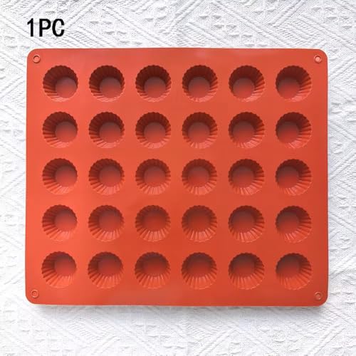 SHOAIB Mini Muffin and Cupcake Mould 30-Cavity Small Size Cupcakes Baking Tray Silicone Muffins Making Tray (1-Piece) - Image 3