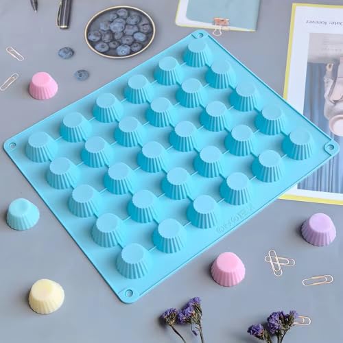 SHOAIB Mini Muffin and Cupcake Mould 30-Cavity Small Size Cupcakes Baking Tray Silicone Muffins Making Tray (1-Piece) - Image 1
